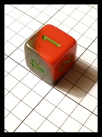 Dice : Dice - 6D - Chessex Half and Half Grey and Red with Green Numerals - Gen Con Aug 2012